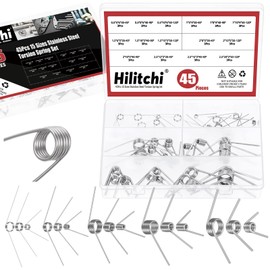Hilitchi 45PCS Stainless Steel Torsion Spring Tiny Torsion Spring 45/90/120 Degree V-Shape Compression Spring Mechanical Compression Springs Assortment Kit for Repair Tools Woodworking DIY