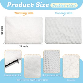PatiencET Dog Crate Pad, 18'' x 24" Reversible Dog Bed for Crate (Cool and Warm), Dog Crate Mat with Washable Removable Cover, Soft Kennel Pad for Small Medium Dogs, Dog Cooling Mat Heated Cat Dog Bed