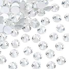 DONGZHOU 1440pcs Crystal Flatback Rhinestones, Round Crystal Glass Diamantes Gems for Nail Art DIY Crafts Clothes Shoes Decorations,SS10(2.6-2.8mm)