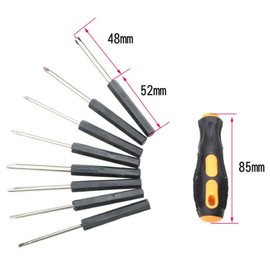 BE-TOOL Flat Phillips Screwdriver Precision Screwdriver Set Multifunction Mini Screwdriver with Interchangeable Blade for General Repairs (8 Pieces)