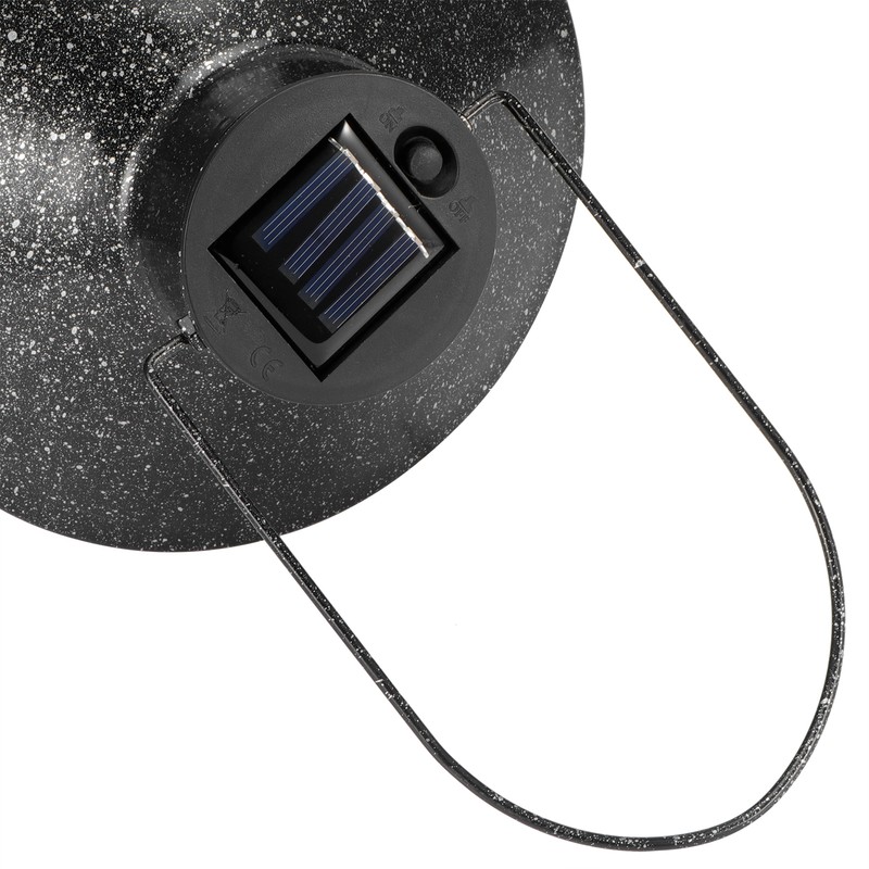 Solar Lantern Waterproof Hanging Light Outdoor Iron Art Hollow LED