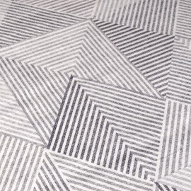 ReaLife Machine Washable Area Rug Runner - Living Room Bedroom Bathroom Kitchen Entryway Office - Non Slip Low Pile Stain Resistant Premium - Modern Geometric Contemporary - Miles - Gray 3' x 5'