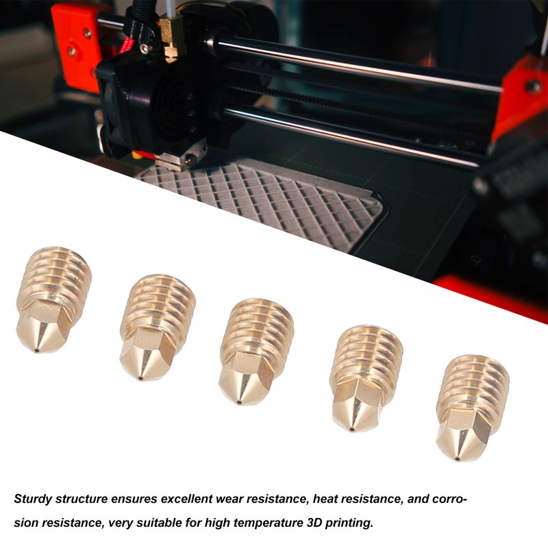 5Pcs 3D Printer Brass Nozzles Tight Connection Heat Resistant 500℃