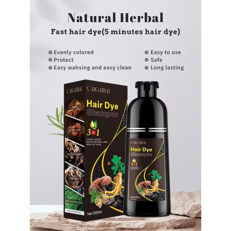Shampoo Tinte Cubre Canas Con Jengibre Y Sin Amoniaco 500ml