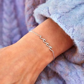 Pulsera para Mujer Plata 925, Brazalete para Dama Elegante, Pulsera de Amistad, Joyeria Accesorios para Mujer - Regalos para Cumpleaño, Día de Madre, Navidad para Mamá, Esposa, Novia, Amiga