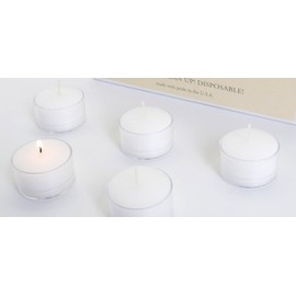 D'Light Online Clear Cupped Extended Burn 7 Hour Long Burn Unscented White Tealight Candles in Clear Plastic Cups - Set of 100