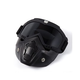 evomosa Motorcycle Mask Goggles Detachable Windproof Eyewear Protect for Men and Women Motorcycle Goggles (Black Lens)