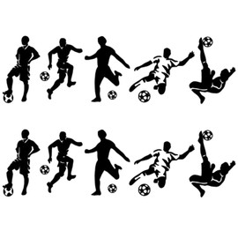 2 Sets of Football Action Wall Stickers, Creative Wall Stickers, Bedroom Decoration Wall Stickers, Party Decoration Wall Stickers, Home Decoration Accessories