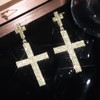 Gold Rhinestone Cross Earrings for Women Prom Earrings Jewelry Sparkly