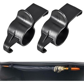 Yjemle 2 Pcs Car Umbrella Holder,Trunk Hooks Hanger Holder Clip,Universal Headrest Organizer Clip Portable Umbrella Trunk Back Car Purse Stand Bags Holder, Multifunctional Car Back Seat Hanging Hooks