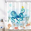 Yeoiat Funny Shower Curtain Octopus Shower Curtain Funny Decorative Shower