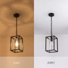 MAYNA 1-Light Farmhouse Pendant Light, Black Metal Cage Light Fixtures