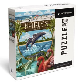 Lantern Press 1000 Piece Jigsaw Puzzle, Naples, Florida, Montage