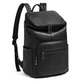 Mroede Laptop Backpack for Women Leather Work Backpacks Purse Fashion Large Travel Backpack for College Business,Black