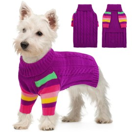 OUOBOB XSmall Dog Sweaters, Small Dog Sweaters, Dog Sweaters for Small Dogs Girls Boys, Stretchy Turtleneck Pullover Puppy Sweaters, Sweater Small Dog, Doggie Sweaters Teacup, Yorkie, Chihuahua XS