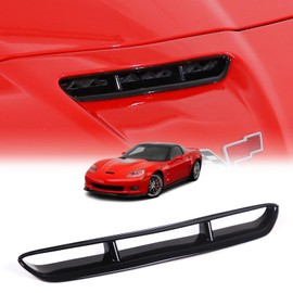 Chevy Corvette C6 2005-2013 Compatible Hood Vents - Engine Hood Air Outlet Vent Moulding Cover Trim Accessories (Gloss Black)