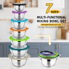 P&P CHEF Mixing Bowl with Lid Set, 7 Pieces Stainless