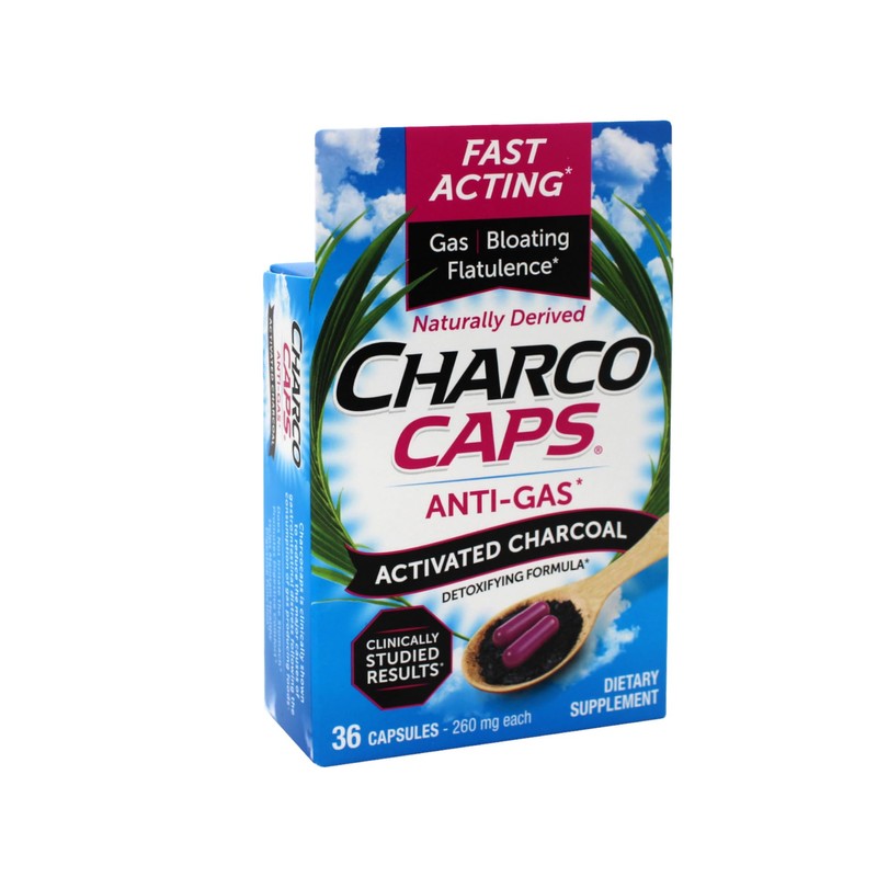 Charcocaps Anti-gas Formula 260 mg Per Capsule, 36 Capsules Each