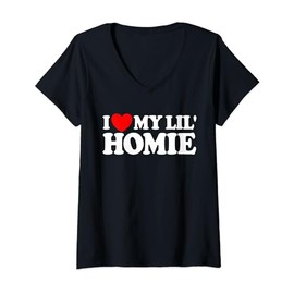 Womens I Love My Lil' Homie V-Neck T-Shirt
