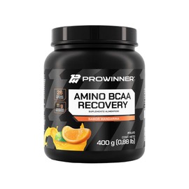 PROWINNER | Amino BCAA Recovery Sabor Mandarina, Suplemento Alimenticio, Postworkout Vitamina E y B6, 11g de Aminoácidos por Porción, Bote de 400g