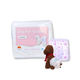 Kao Jing Disposable Dog Diapers Female Super Absorbent Adjustable Size S (Waist 14”- 20”) 40 Count Ultra Protection| Leak-Proof for Heat Incontinence