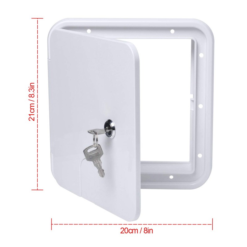 RV Trailer Electric Power Cord Cable Hatch with 2 Keys,