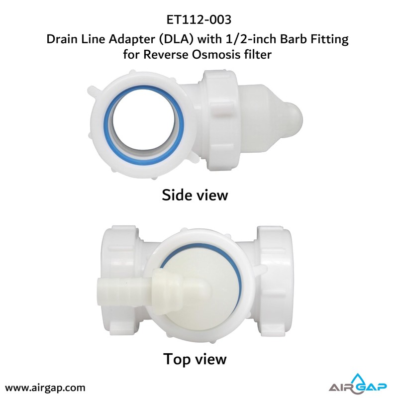 Drain Line Adapter (DLA) with 1/2-inch Barb Fitting for Reverse
