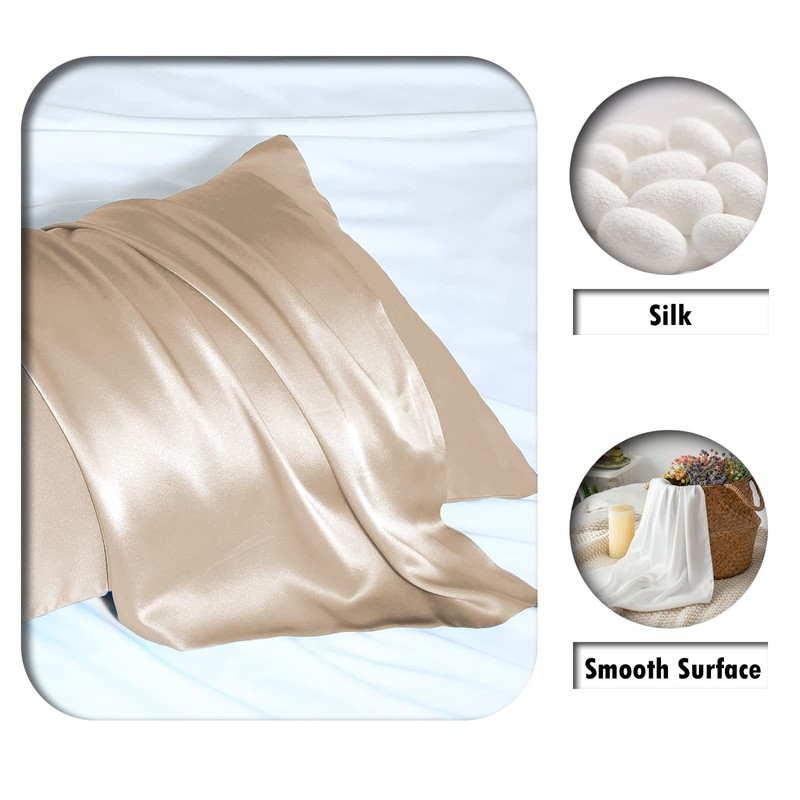 Natural Mulberry Silk Pillowcase for Hair and Skin Standard Size