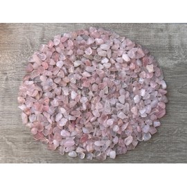 Rose Quartz Chips – Natural Mini Rose Quartz Stones, Crushed Undrilled Rose Quartz, Semi-Tumbled Genuine Rose Quartz (1 lb Bulk)