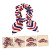Ipetboom Independence Day Hair Scrunchies Striped Hair Ring Ponytail Holders