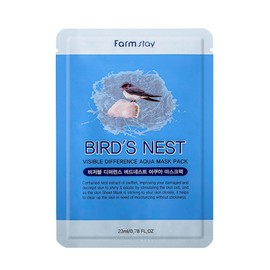 Farmstay Visible Difference Bird's Nest Aqua Mask Pack (10 sheets) / 팜스테이 비저블 디퍼런스 버드네스트 아쿠아 마스크팩 10매