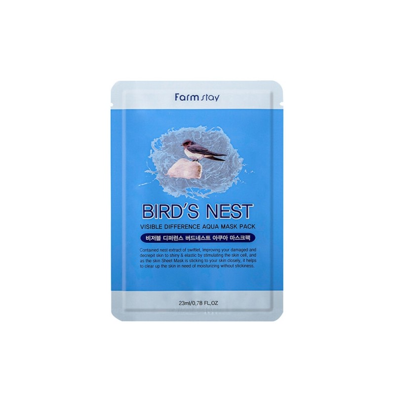 Farmstay Visible Difference Bird's Nest Aqua Mask Pack (10 sheets)