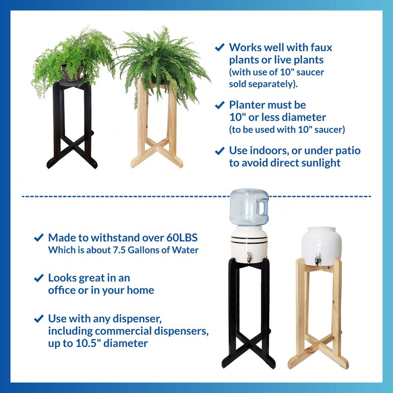 For Your Water Natural Painted 27" Wood Floor Stand for