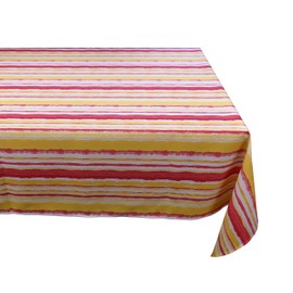 Alan Symonds STRIPED RED/MULTI OUTDOOR TABLE COVERING (TABLECLOTH 60" X 120")