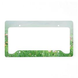 CafePress Spring Meadow License Plate Holder Aluminum License Plate Frame, License Tag Holder