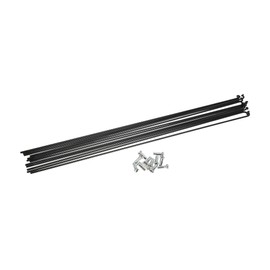 Motoforti 12 Pcs 14G J Bend 282mm Bike Bicycle Spokes with Nipples Black Long-lasting