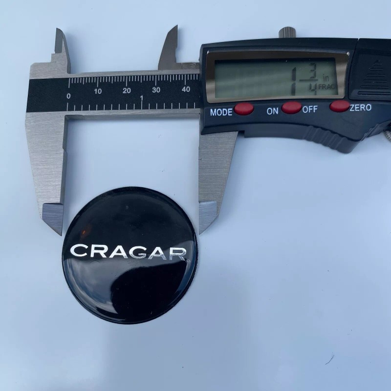 CRAGER CRAGAR WHEEL CENTER CAP EMBLEMS Decals Black and Chrome