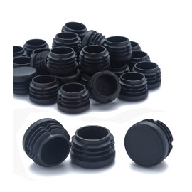 Plastic Plugs Tubing End Caps Chair End Caps Furnigear 3/4" Outside Bottom Round Tubing Caps Black Furniture Sliders Glides (Fit 0.7-074" Tube Inner Diameter, 40pack)