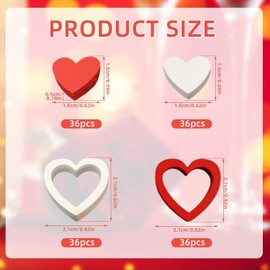 144 Pieces of Wood Heart-Shaped Decoration, DIY Handicraft Materials, Dining Table Decoration, Romantic Decorations