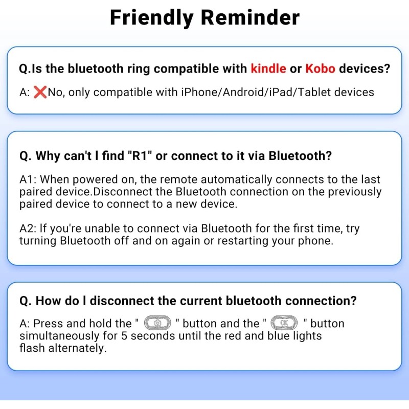 MILOUZ Remote Scrolling Ring for Tiktok,Page Turner for Kindle App