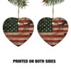 Rustic American USA Flag Distressed Heart-Shaped Porcelain Holiday Christmas Tree