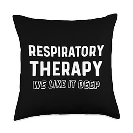 Respiratory Therapist Gifts For Care Week Funny Respiratory Therapy RT Deep Breathing Treatment Throw Pillow, 18x18, Multicolor