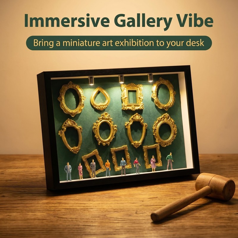 DIY Mini Museum Kit, Lighted Museum of Us Shadow Box