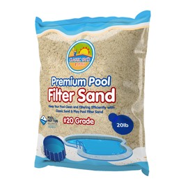 CLASSIC SAND & PLAY Swimming Pool Filter Sand for Above & Inground Pools, 20 lbs, Supports Residential and Commercial Filtration Systems, Premium Efficient Silica, No Clogging or Clumping, #20 Grade