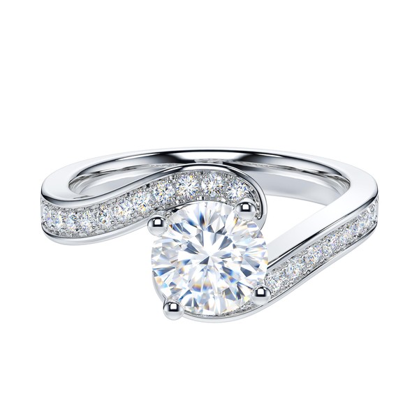 Genuine Moissanite Sterling Silver 1CT Hold My Hand Twisted Swirled