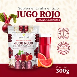 Jugo Rojo con Antioxidantes Resveratrol y Astaxantina - Sabor Frutos Rojos Bebida Saludable y Refrescante 100 Natural, Energizante y Rico en...       