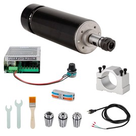 CNC 500W Spindle Motor Kit, 500W 0.5KW Air Cooled Spindle Motor and Spindle Speed Power Converter and 52mm Clamp and 3pcs ER11 Collet 1/4" 1/8" 1/16" for CNC Engraving CNC milling CNC Drilling