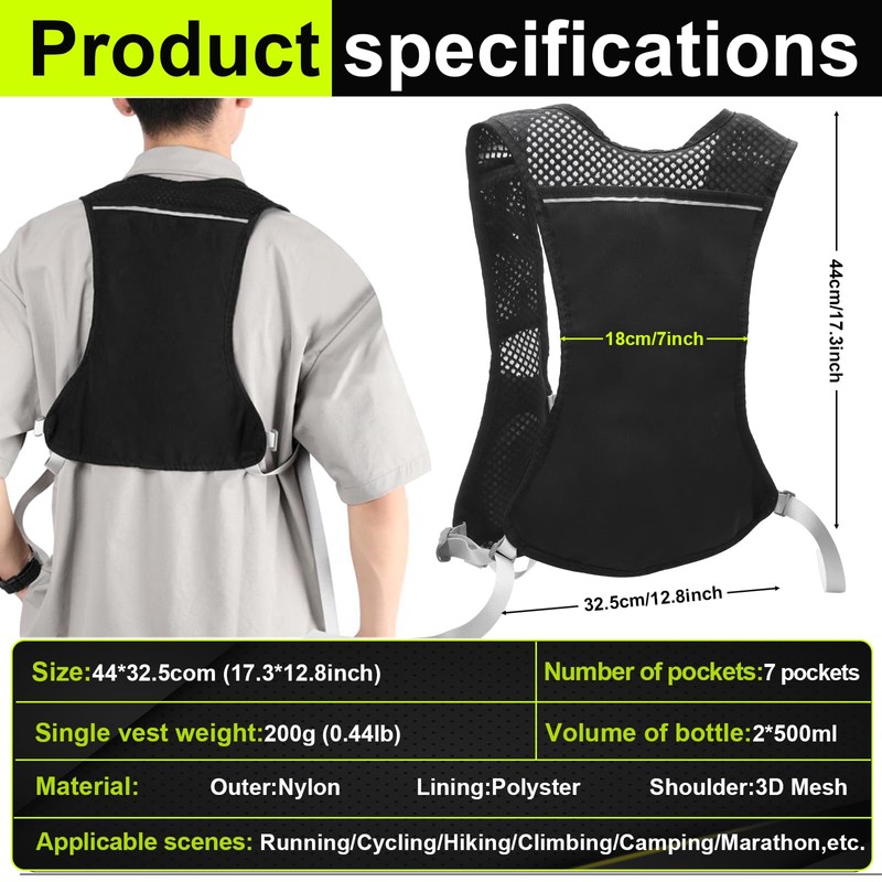Running Vest for Men and Women, Hydration Vest Running with