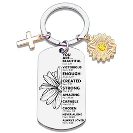 Sjcmbxxs Christian Gifts for Women Friends Inspirational Religious Keychain Gifts for Teen Girls Women Catholic Confirmation Gifts Birthday Christmas Gift