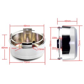 Rhinotuning Wheel Center Cap Outer Diameter 2.9 inches (73 mm) Inner Diameter 2.7 inches (69 mm) Set of 4 Silver Wheel Cover Center Cap